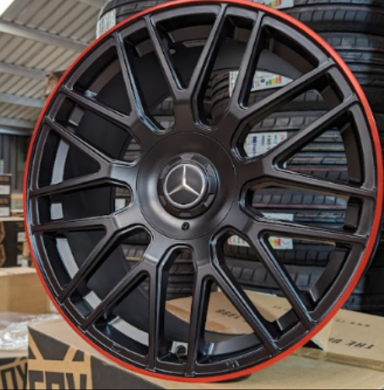 JUEGO DE 4 LLANTAS 19” ESTILO AMG RED LIP